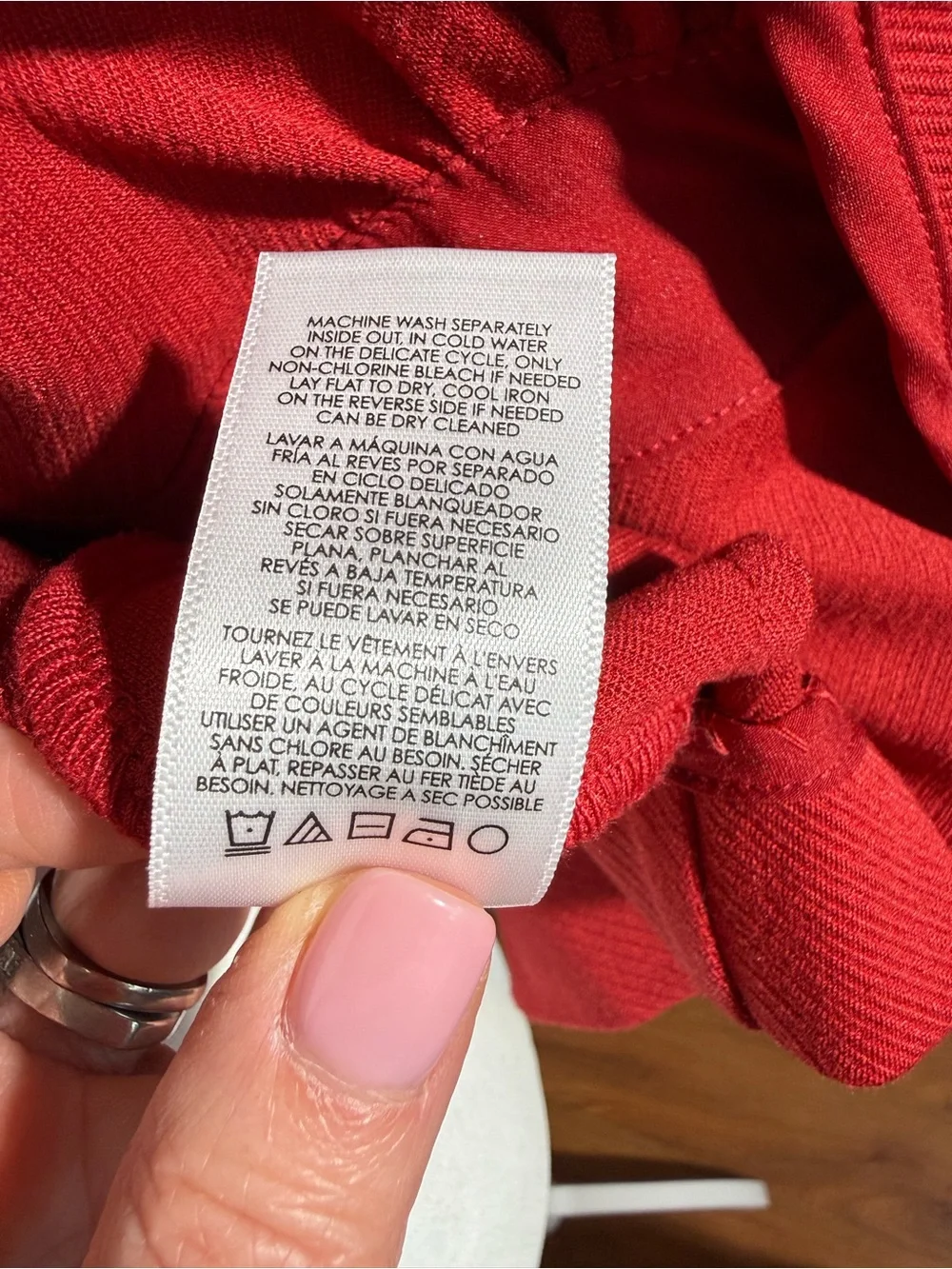 CAbi Red Button-Front Pea Coat - Picture 8 of 8